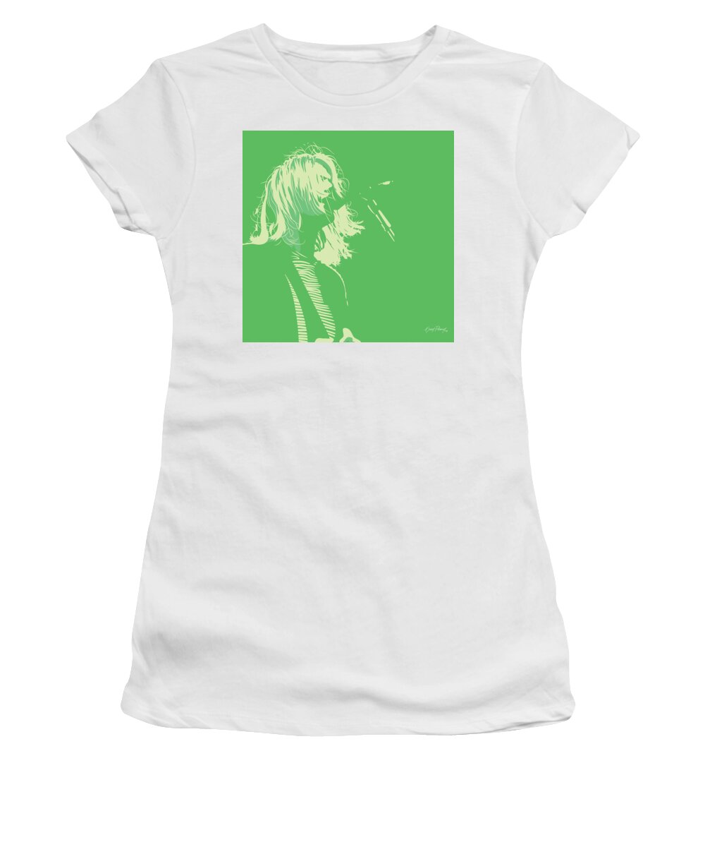 Kurt Cobain Women's T-Shirt featuring the digital art Kurt Cobain by Kevin Putman