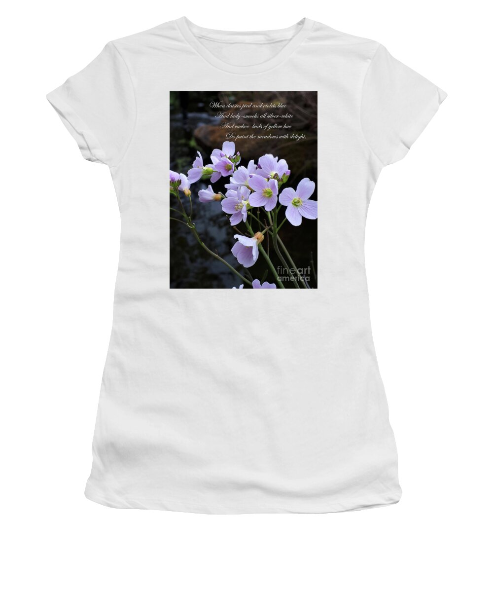 Flower Women's T-Shirt featuring the photograph Ladies Smock or Mayflower by Brenda Kean