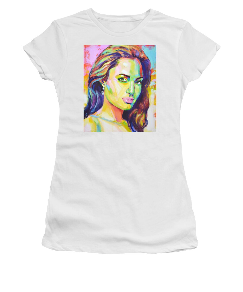 Lady Women's T-Shirt featuring the painting Lady. by Iryna Kastsova
