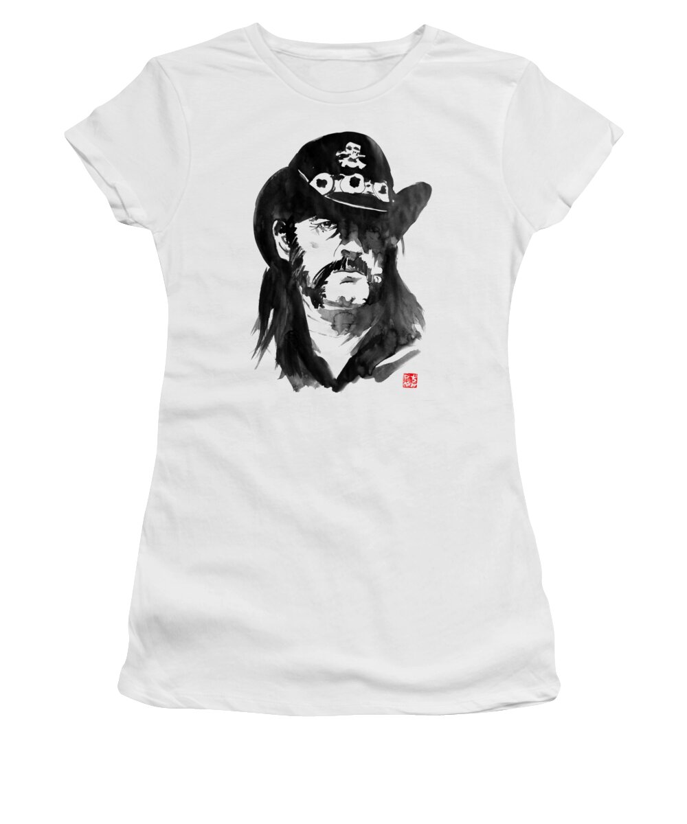 Lemmy Kilmister Women's T-Shirt featuring the painting Lemmy Kilmister by Pechane Sumie