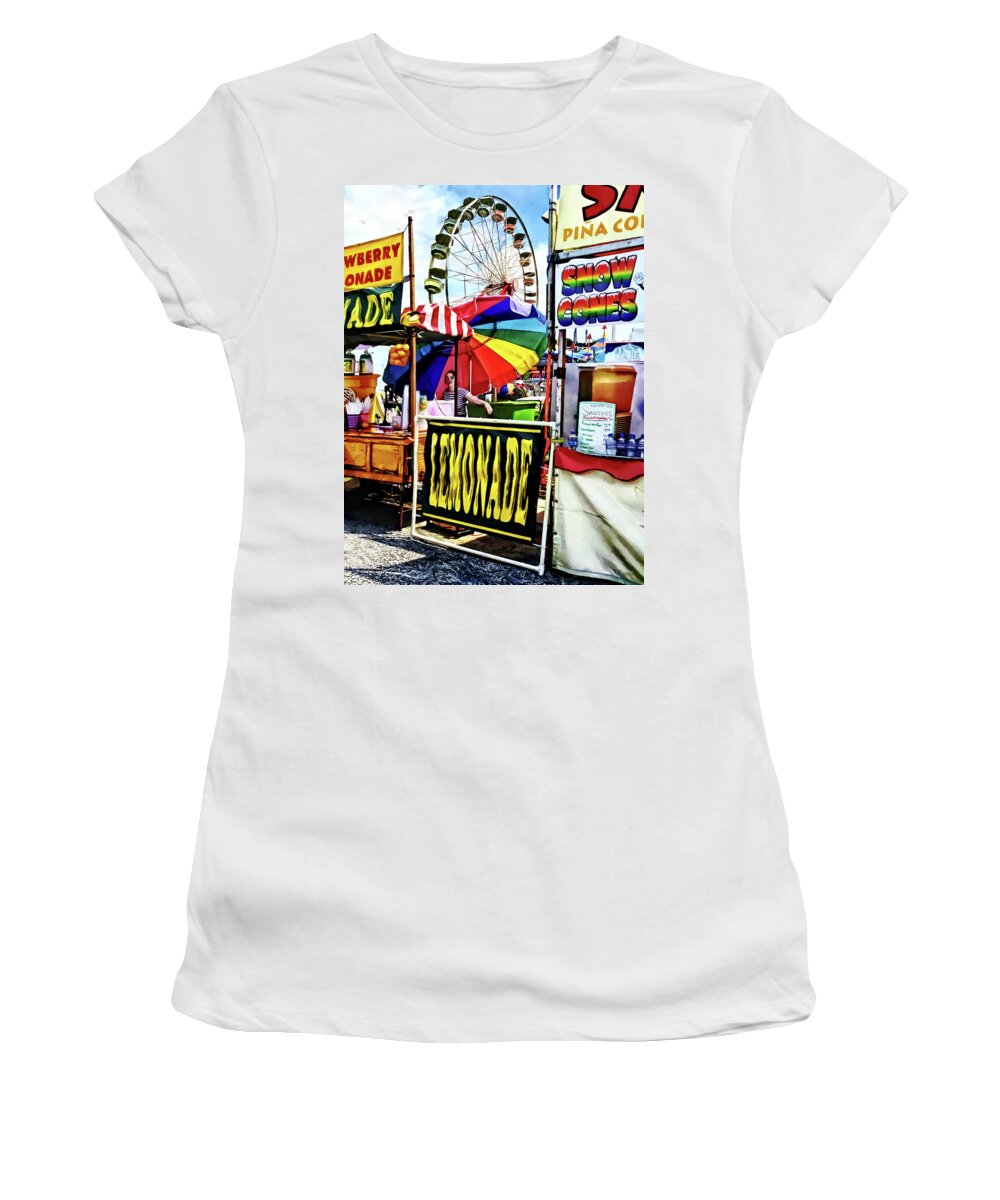 Fair Women's T-Shirt featuring the photograph Lemonade and Snow Cones at the Fair by Susan Savad