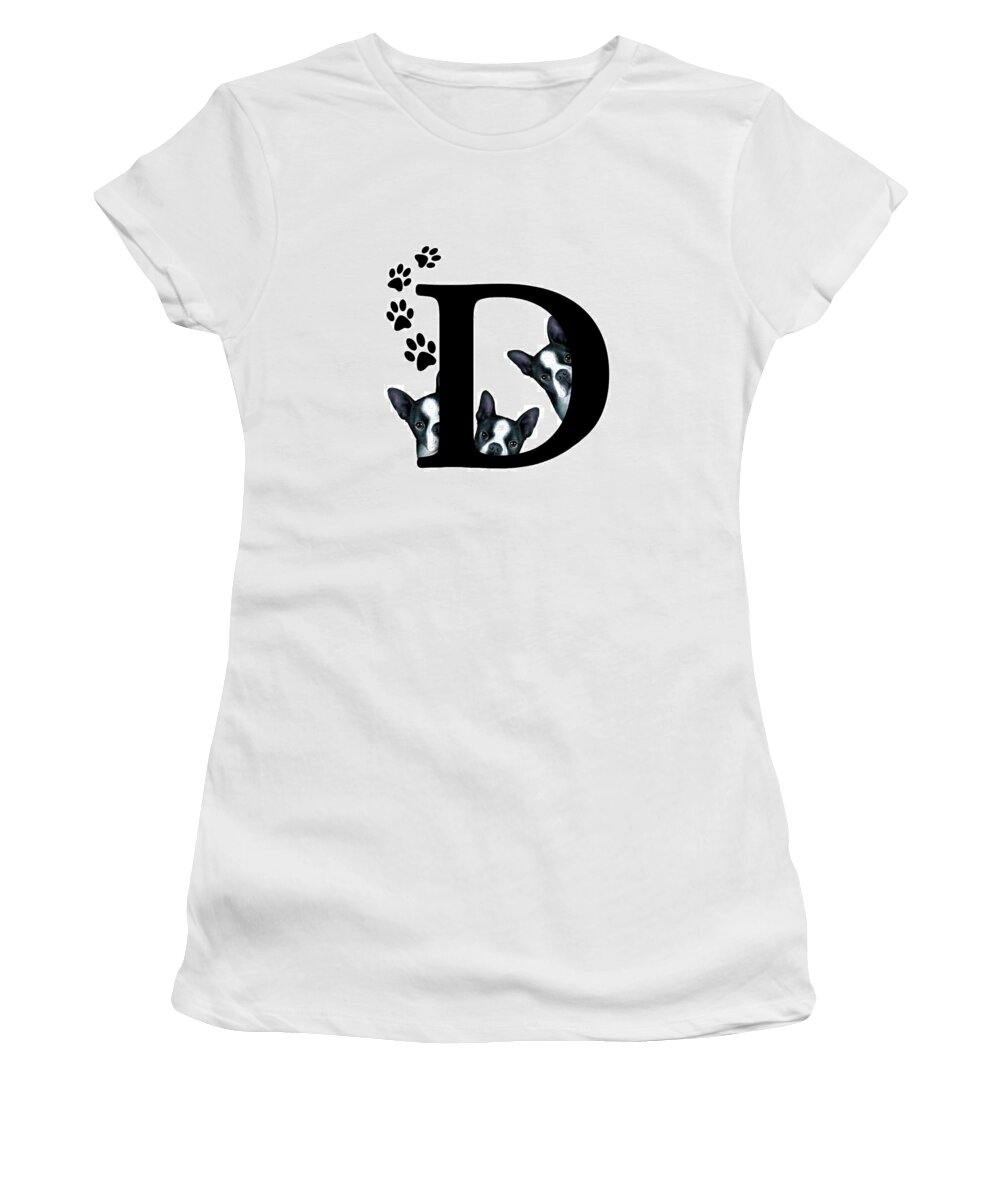Letter D Monogram Alphabet Women's T-Shirt by Lucie Dumas - Pixels