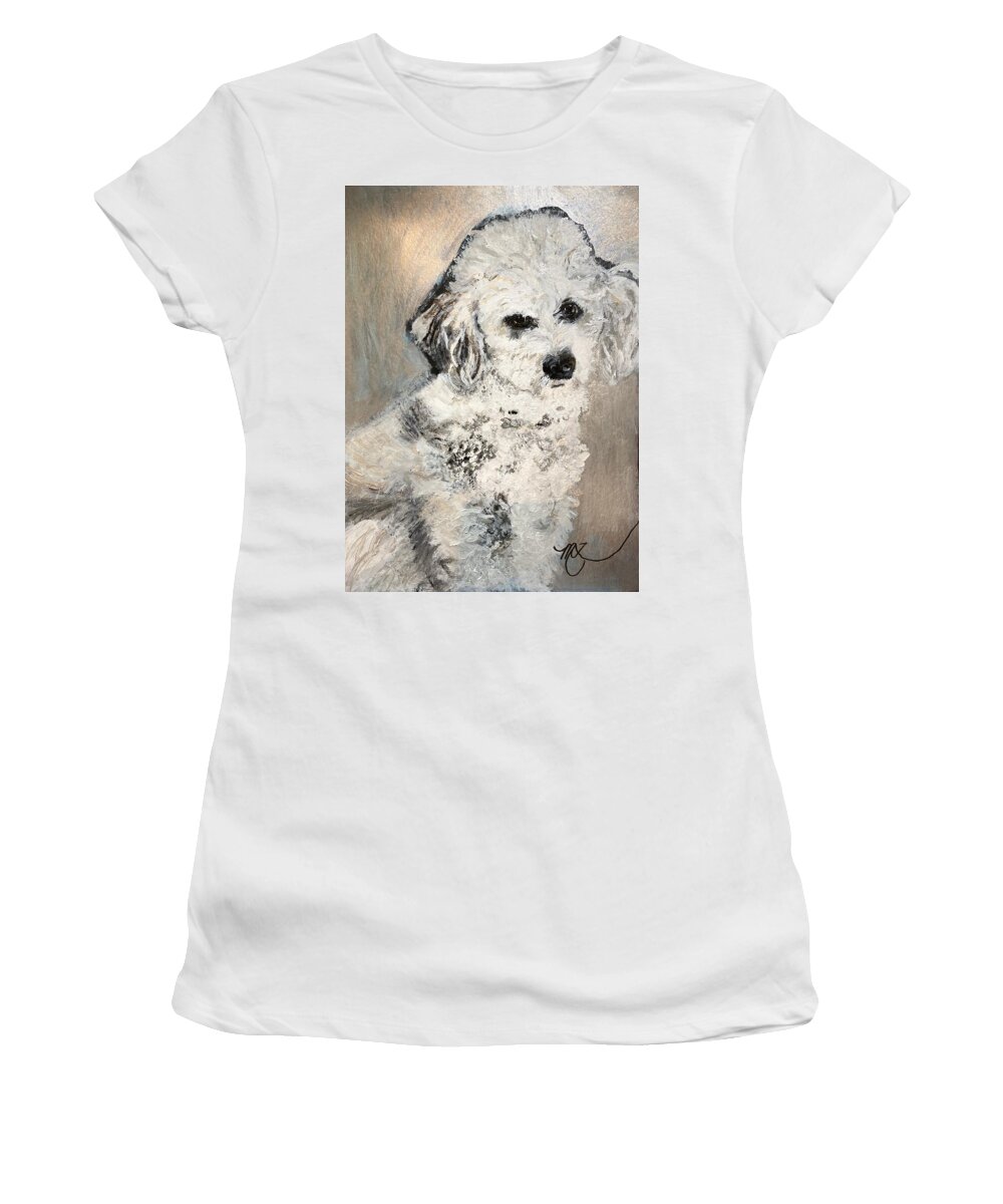 Poodle Women's T-Shirt featuring the painting Poodle by Melody Fowler
