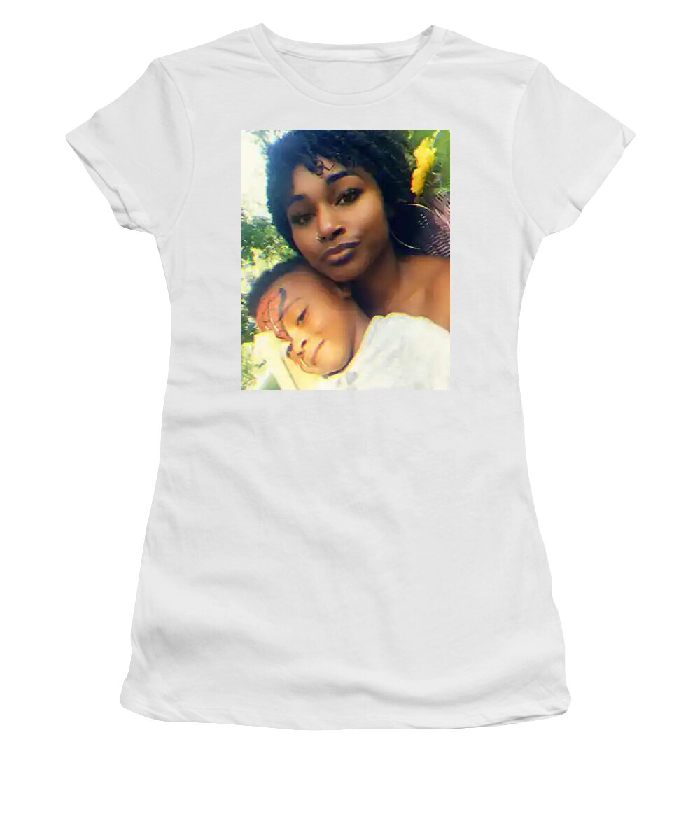  Women's T-Shirt featuring the drawing Liam and Oniy by Donald C-Note Hooker