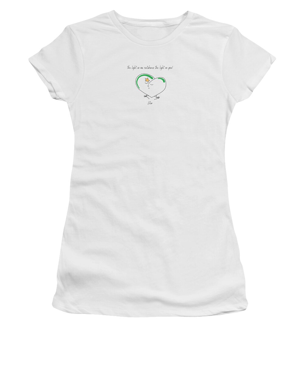 Heart Women's T-Shirt featuring the digital art Light Outshines--Star by J Lyn Simpson