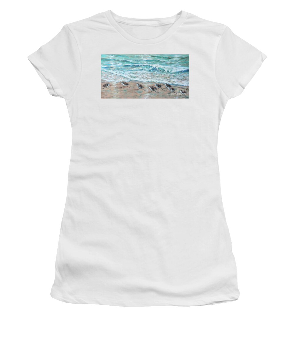 Ocean Women's T-Shirt featuring the painting Little Rebel I by Linda Olsen
