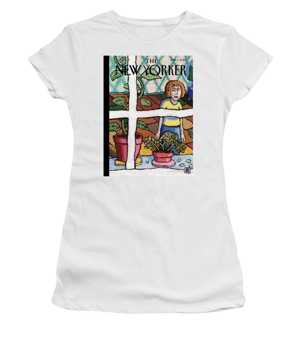 Embroidery Women's T-Shirt featuring the tapestry - textile Lockdown Sampler by Roz Chast