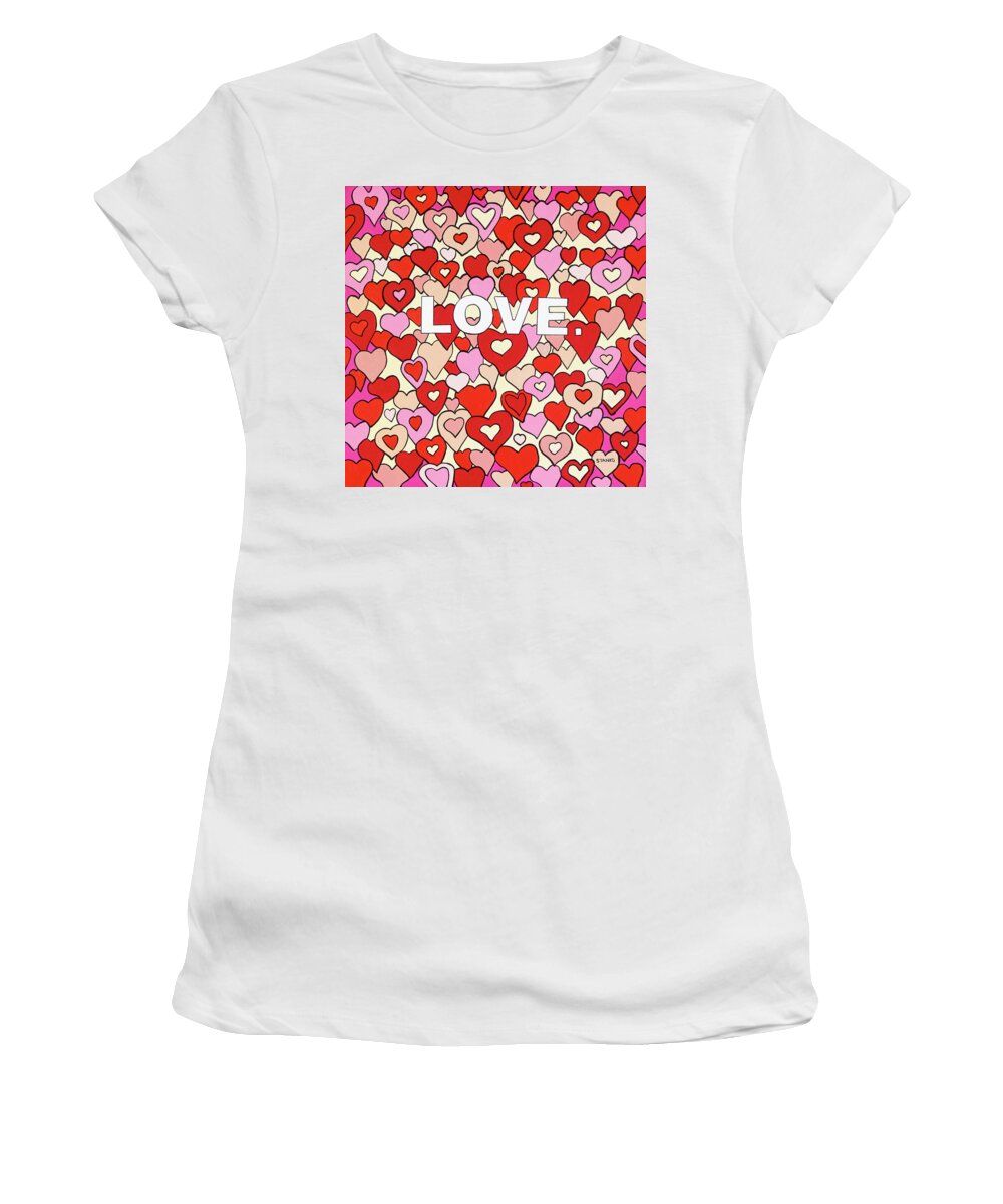 Love Women's T-Shirt featuring the painting Love by Mike Stanko