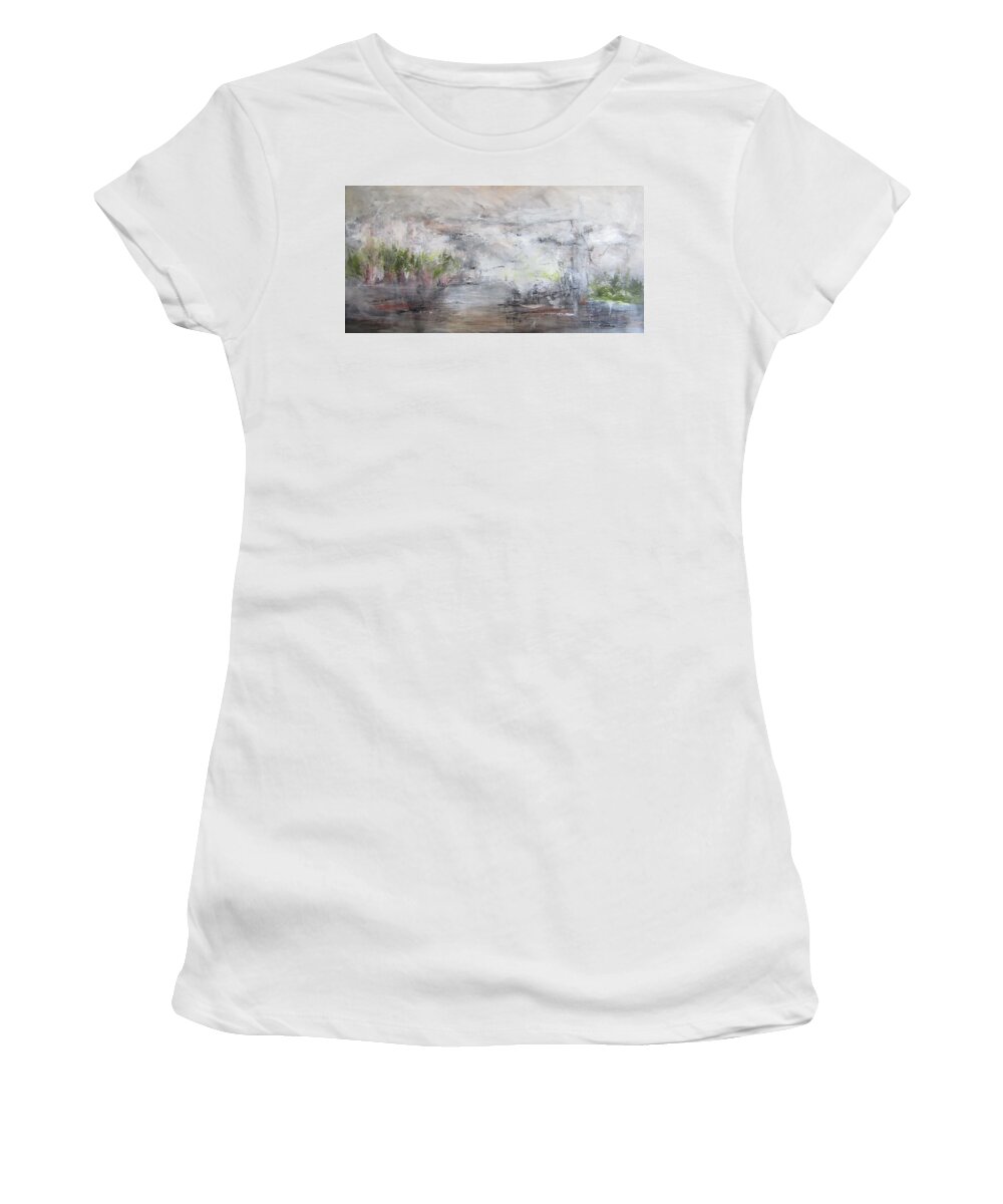 Abstract Women's T-Shirt featuring the painting Low Country by Roberta Rotunda