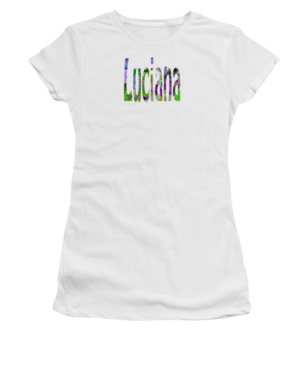 Luciana Women's T-Shirt featuring the painting Luciana by Corinne Carroll