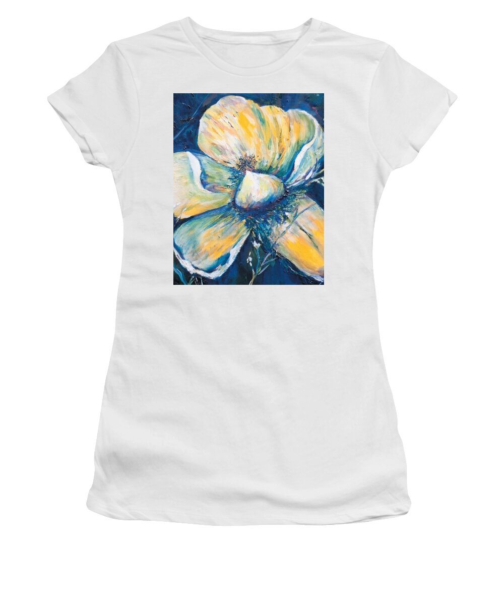 Floral Women's T-Shirt featuring the painting Magnolia by Julie TuckerDemps