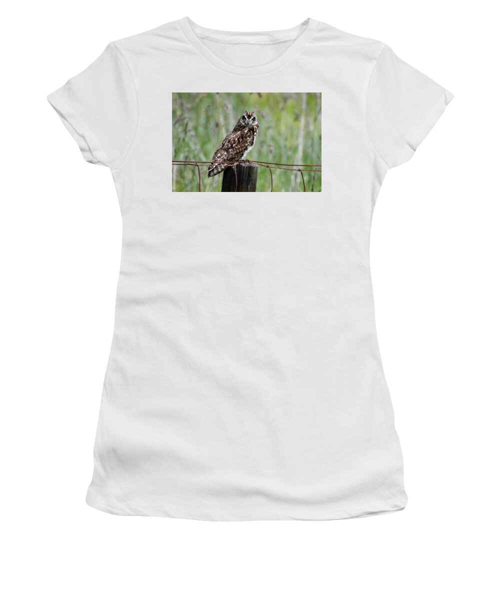 Owl Women's T-Shirt featuring the photograph Majestic Owl by Pamela Walton