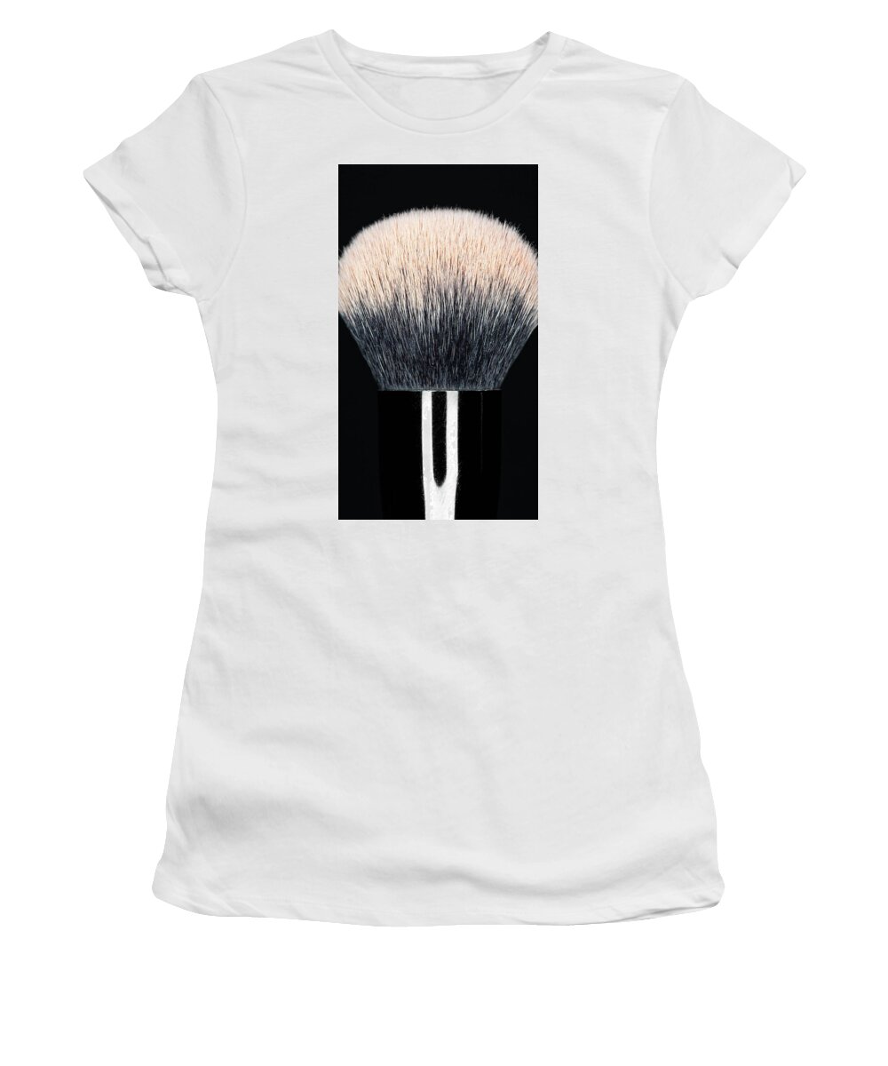 Brush Women's T-Shirt featuring the photograph Makeup Brush Pink 2 by Amelia Pearn