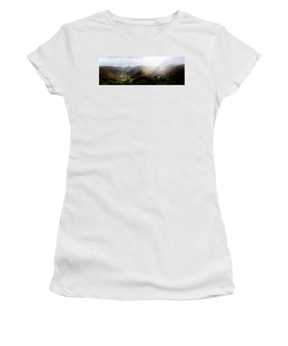 Panorama Women's T-Shirt featuring the photograph Martindale Lake District by Sonny Ryse
