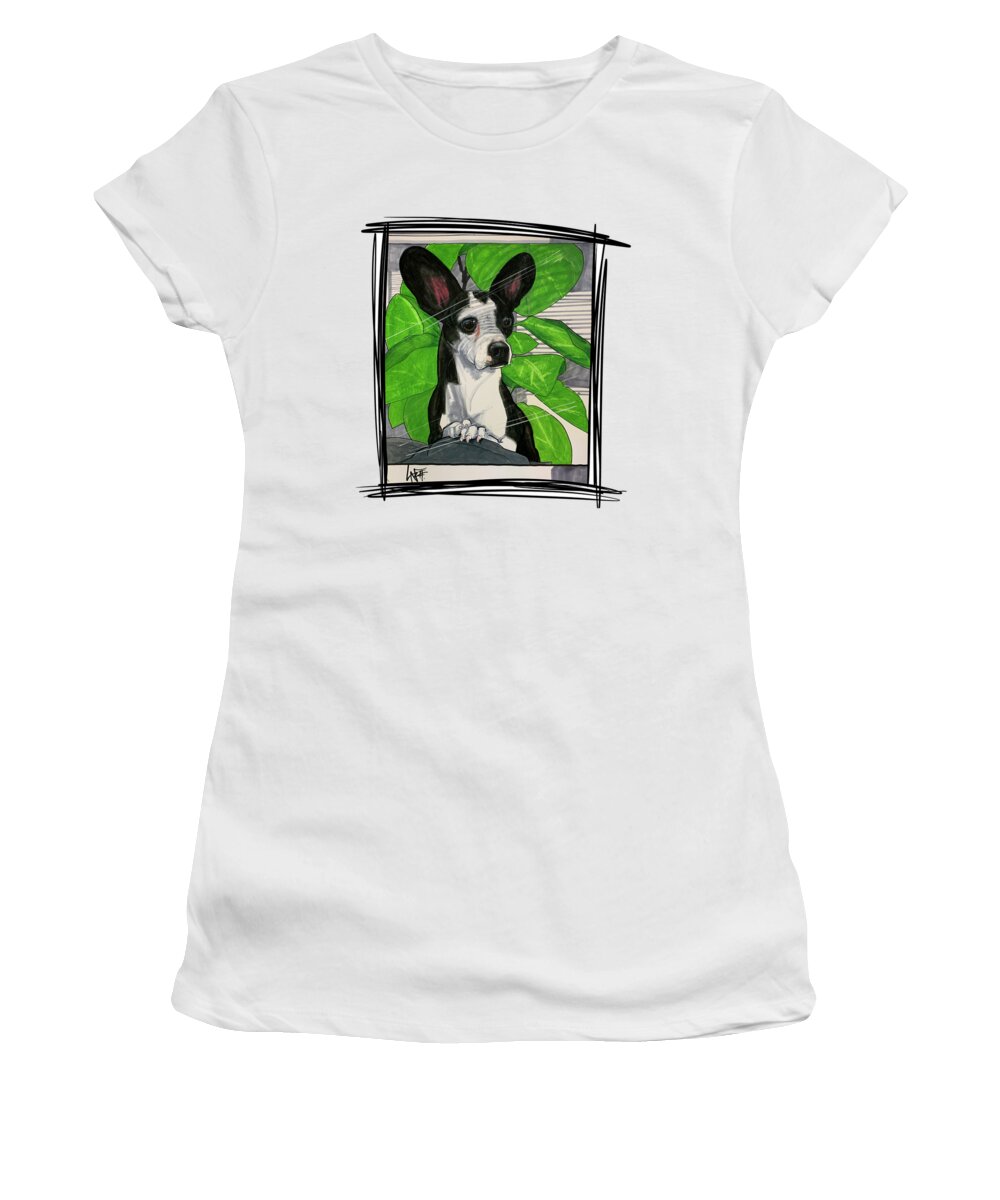 Mason-liddil Women's T-Shirt featuring the drawing Mason-Liddil 5281 by Canine Caricatures By John LaFree