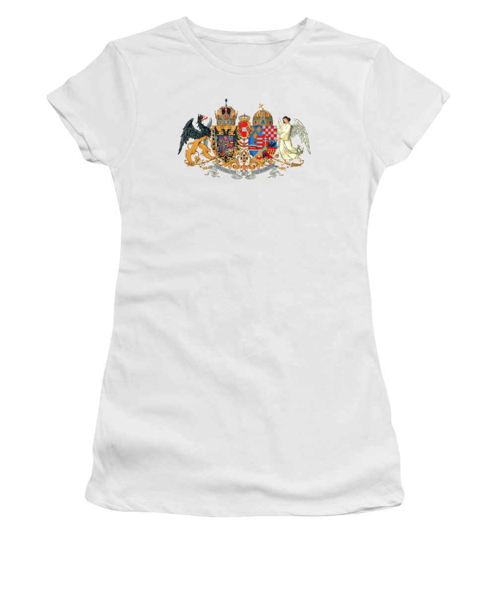 Coat Of Arms Women's T-Shirt featuring the drawing Medium common Coat of Arms of Austria-Hungary, 1915 by Helga Novelli