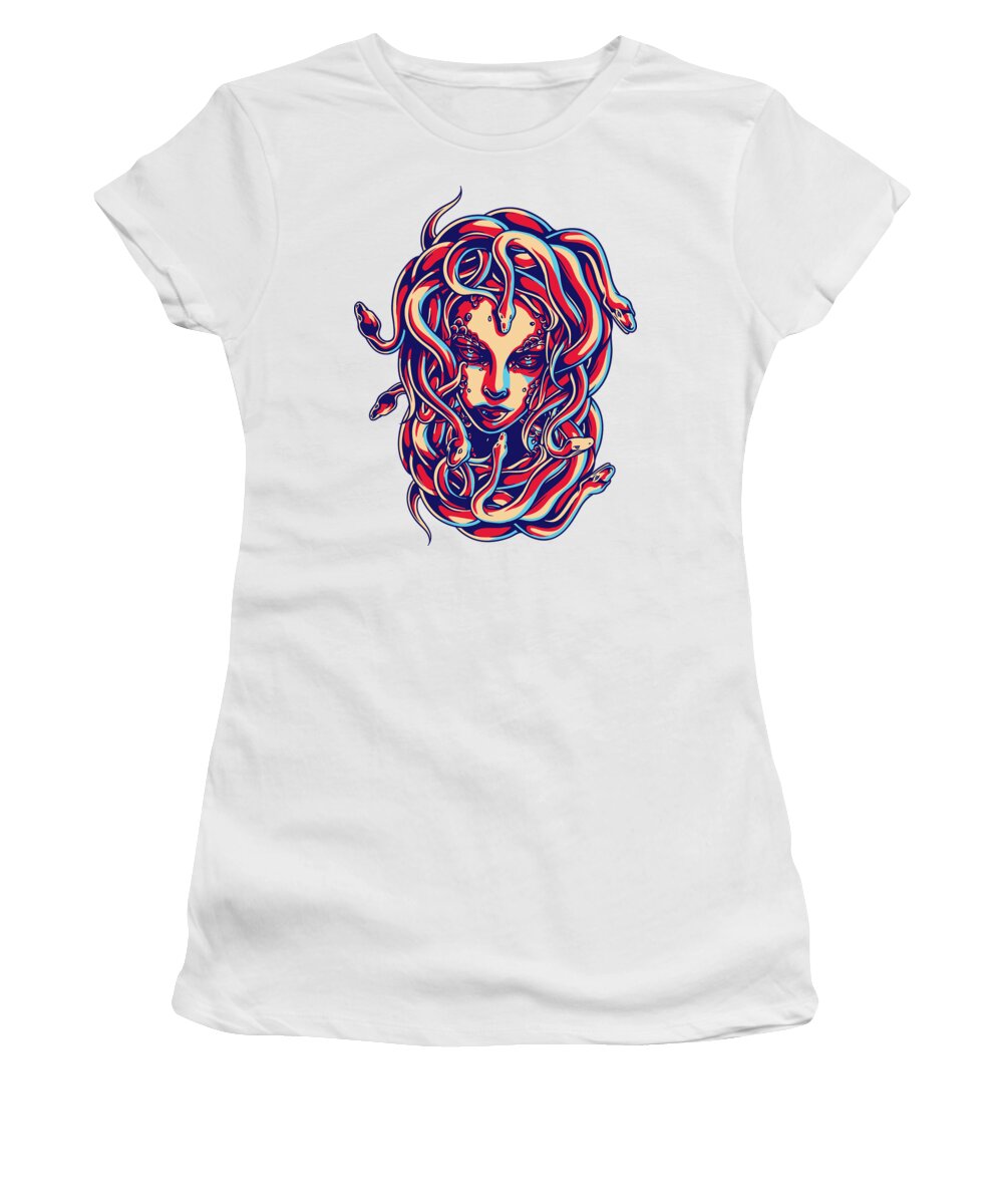 Greek Mythology Women's T-Shirt featuring the digital art Medusa by Jacob Zelazny