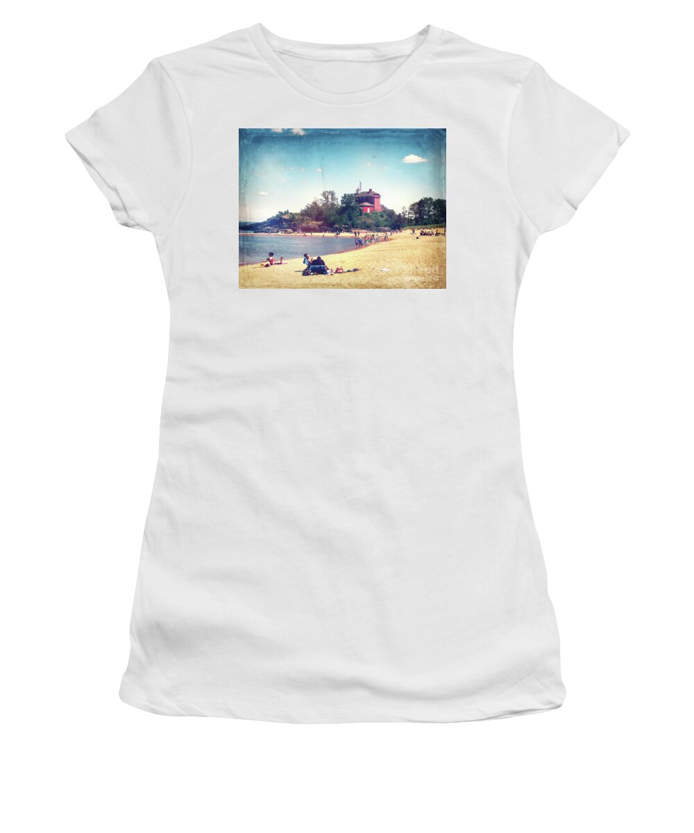 Michigan Beach Women's T-Shirt featuring the photograph Michigan Beach by Phil Perkins