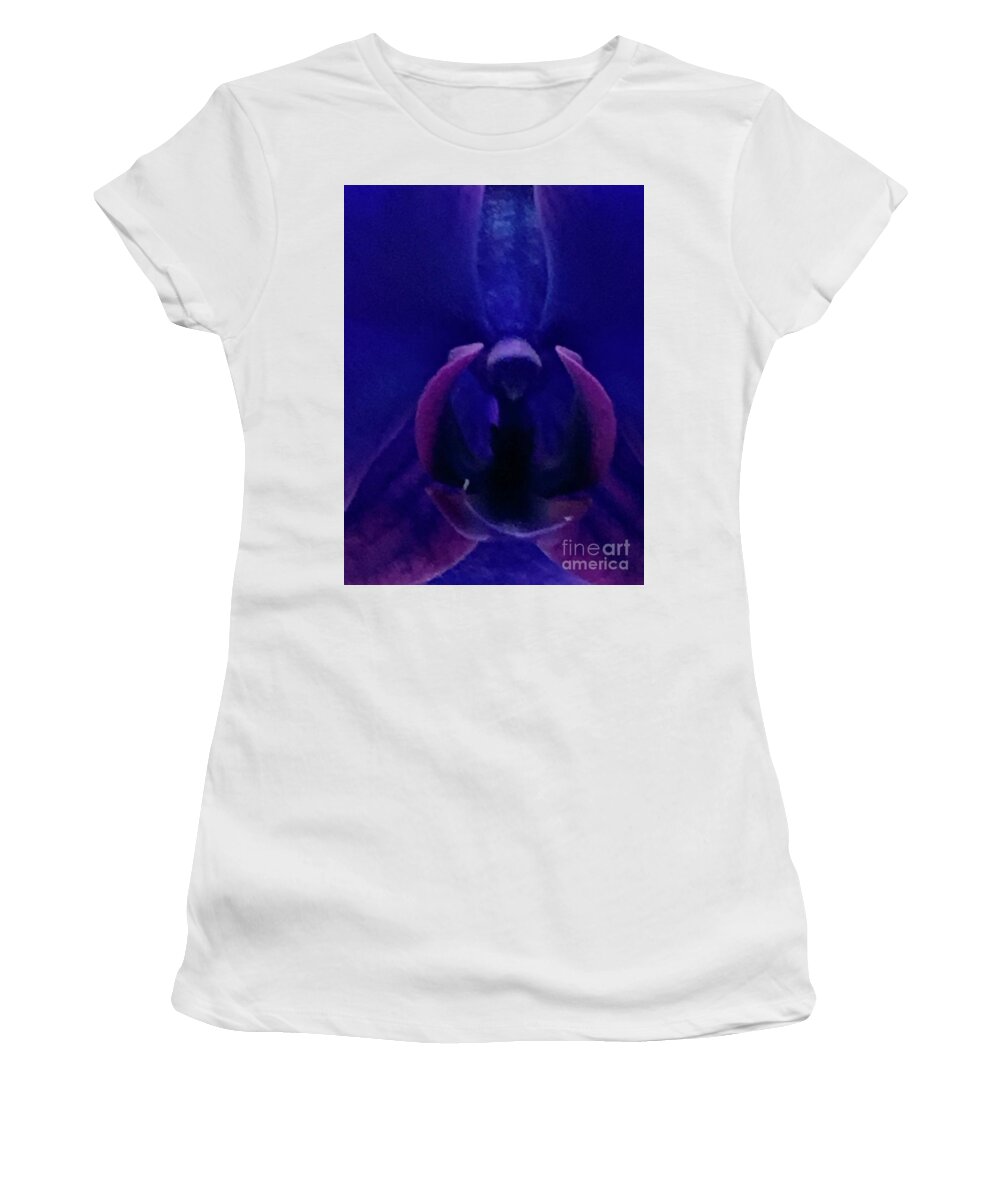 Orchid Women's T-Shirt featuring the photograph Midnight Apparence by Tiesa Wesen