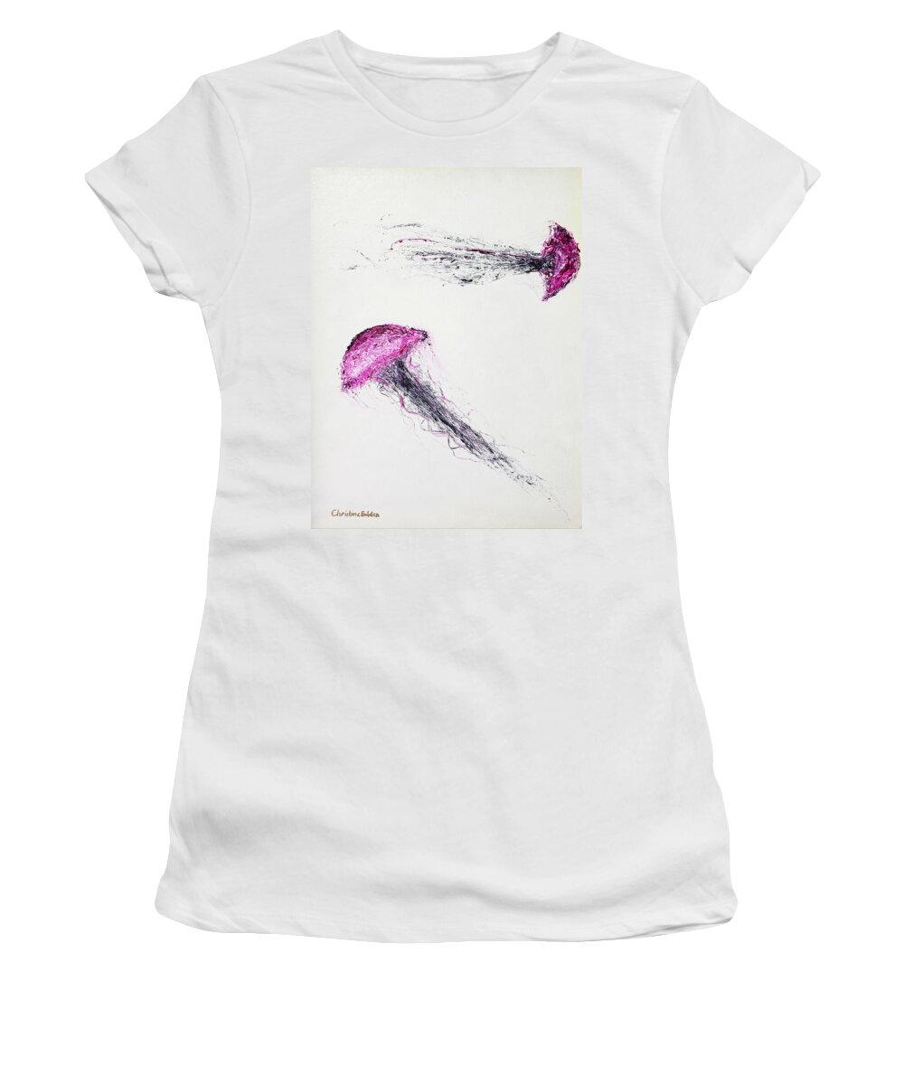 Abstract Women's T-Shirt featuring the painting Misdirection by Christine Bolden