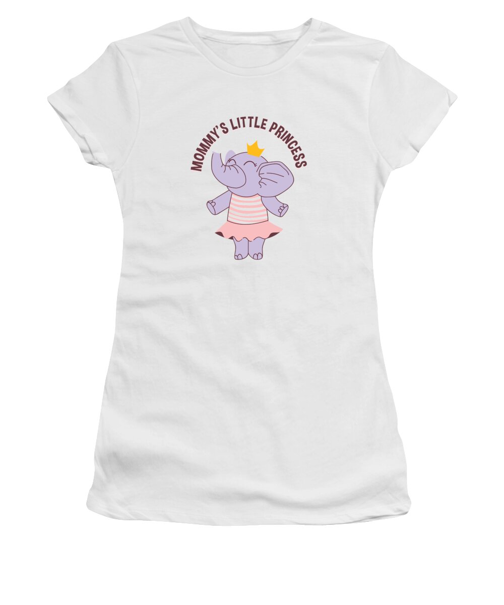 Adorable Women's T-Shirt featuring the digital art Mommys Little Princess Baby Elephant by Jacob Zelazny