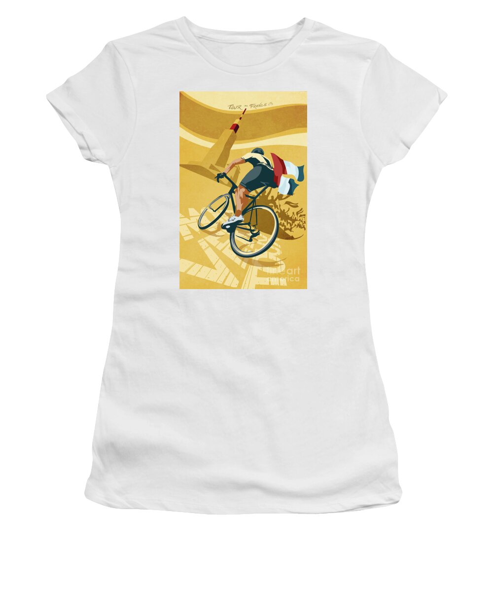 Travel Poster Women's T-Shirt featuring the painting Mont Ventoux by Sassan Filsoof
