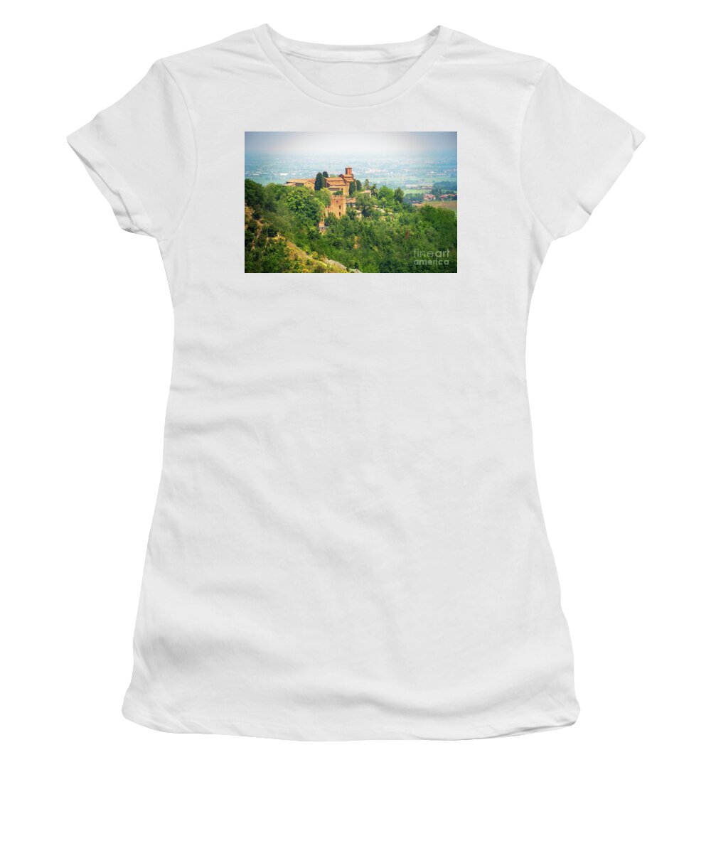 Monteveglio Women's T-Shirt featuring the photograph Monteveglio - Bologna landmark local landmark of Emilia Romagna region - Italy by Luca Lorenzelli
