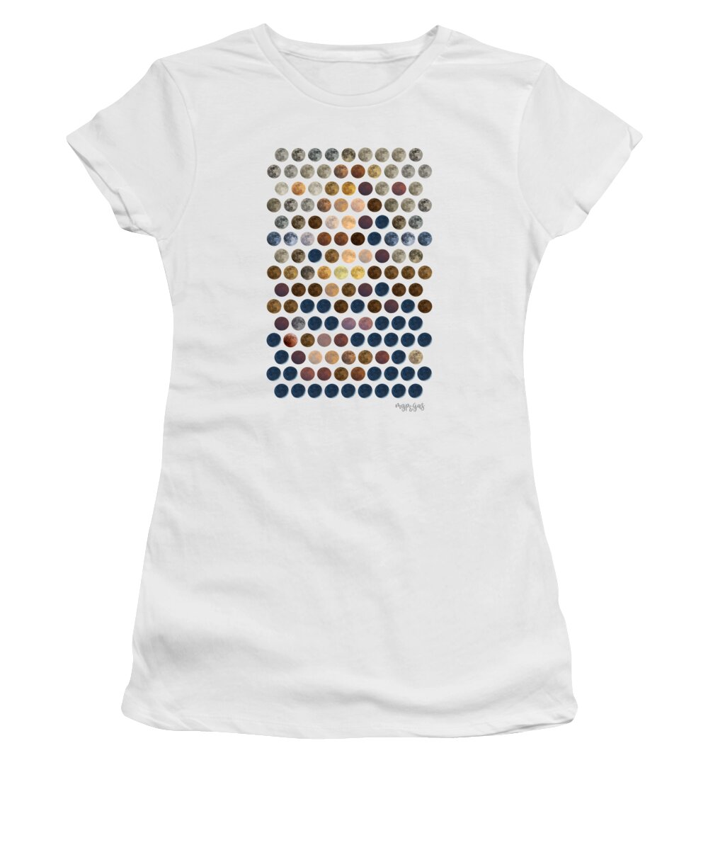 Moona Women's T-Shirt featuring the mixed media Moona Lisa by Gianni Sarcone
