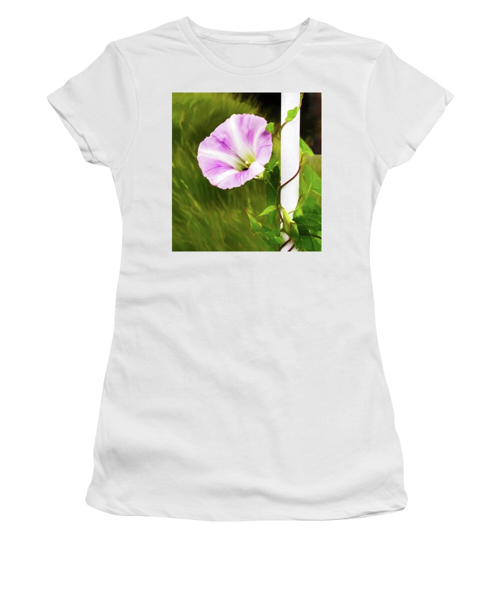 Morning Glory Women's T-Shirt featuring the photograph Morning Glory Climber by Gary Slawsky