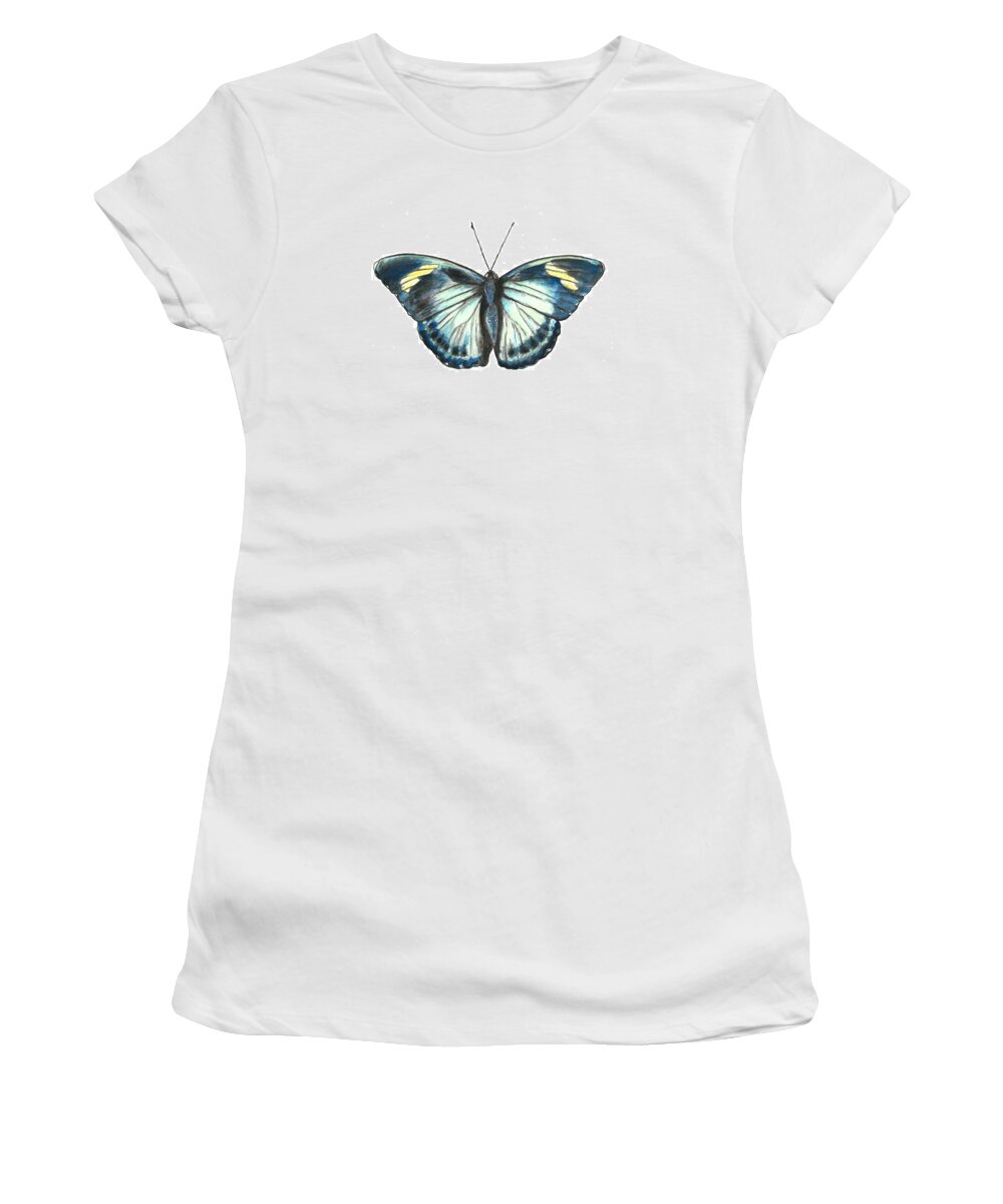 Butterfly Women's T-Shirt featuring the painting Morpho Butterfly by Pamela Schwartz