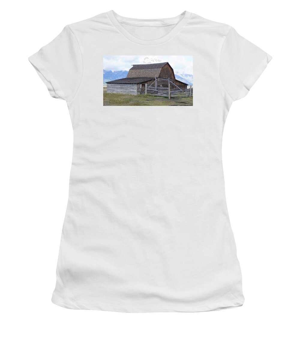 Moulton Barn Women's T-Shirt featuring the photograph Moulton Barn on Mormon Row 1223 by Cathy Anderson