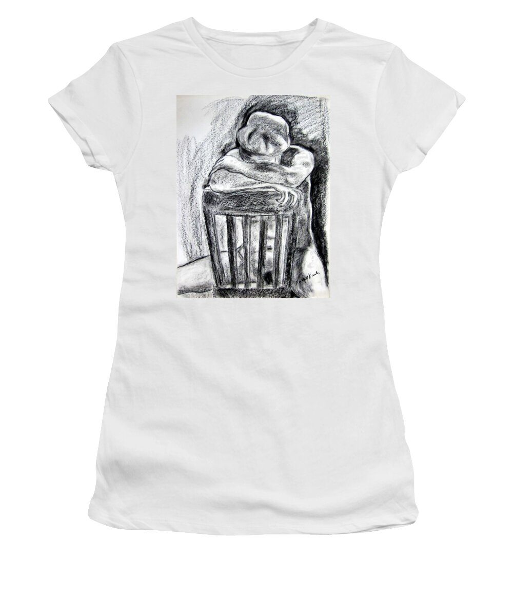 Nudes Women's T-Shirt featuring the drawing Muse by Kendall Kessler