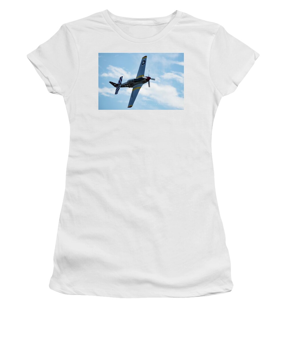 Air Show Women's T-Shirt featuring the photograph Mustang Pass by Todd Tucker