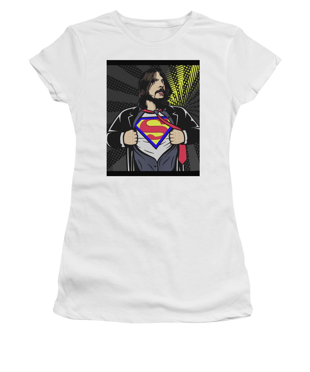 Dave Grohl Women's T-Shirt featuring the digital art My Hero by Christina Rick