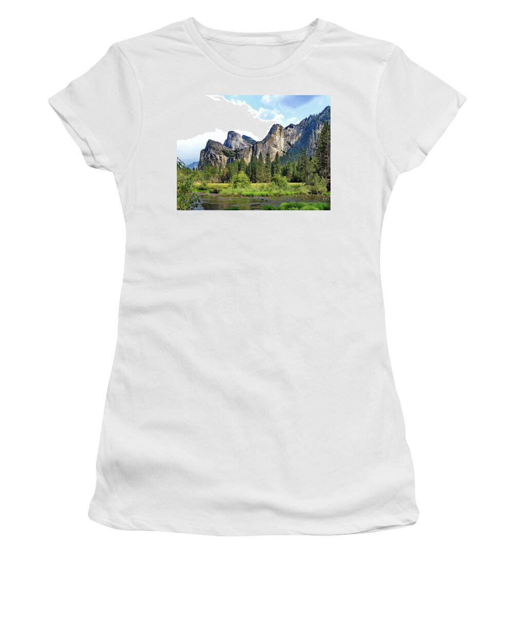 Yosemite National Park Women's T-Shirt featuring the photograph Natural Beauty of Yosemite by Lyuba Filatova