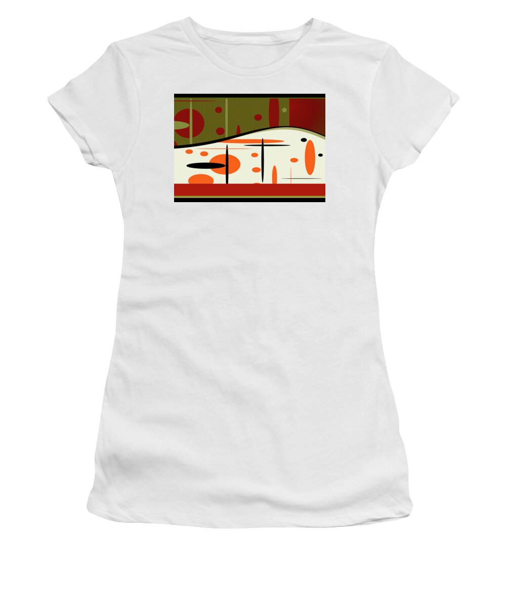 Geometric Women's T-Shirt featuring the digital art New Horizons by Christina Wedberg