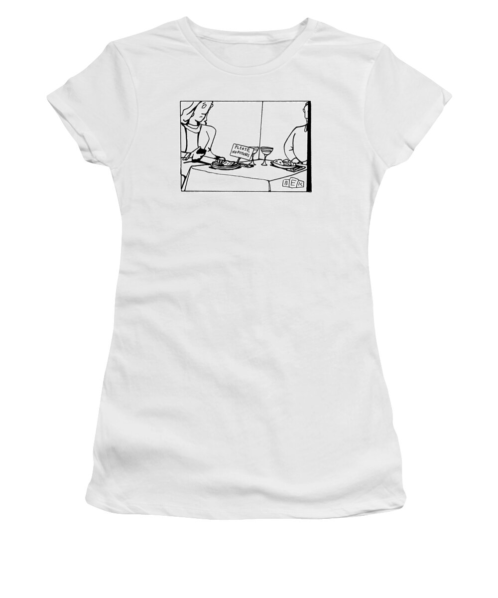 Captionless Women's T-Shirt featuring the drawing New Yorker March 1, 2021 by Bruce Eric Kaplan