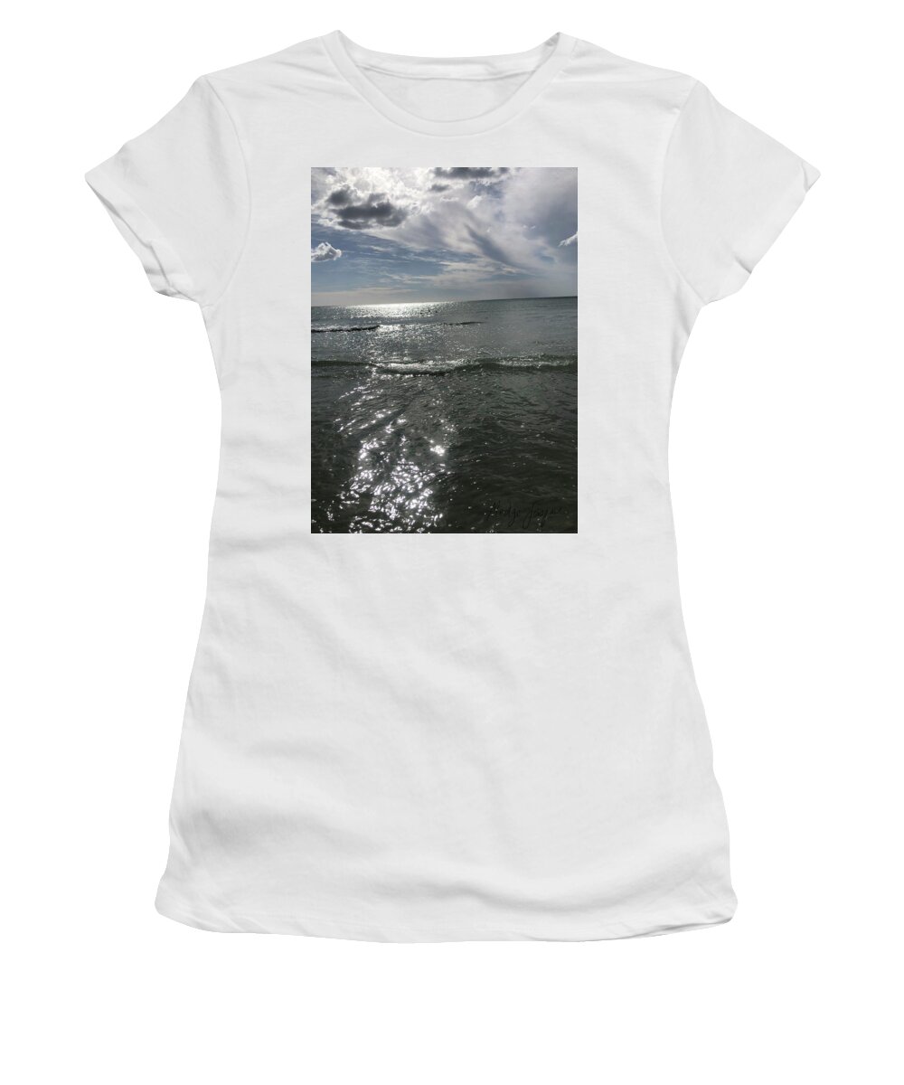Photography Women's T-Shirt featuring the photograph Night on Lido Shore by Medge Jaspan