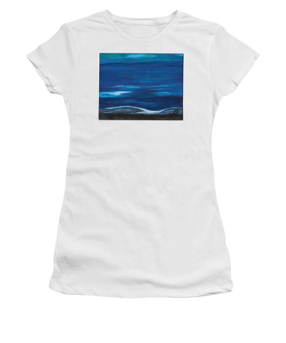 Blue Women's T-Shirt featuring the painting No End in Sight by Esoteric Gardens KN