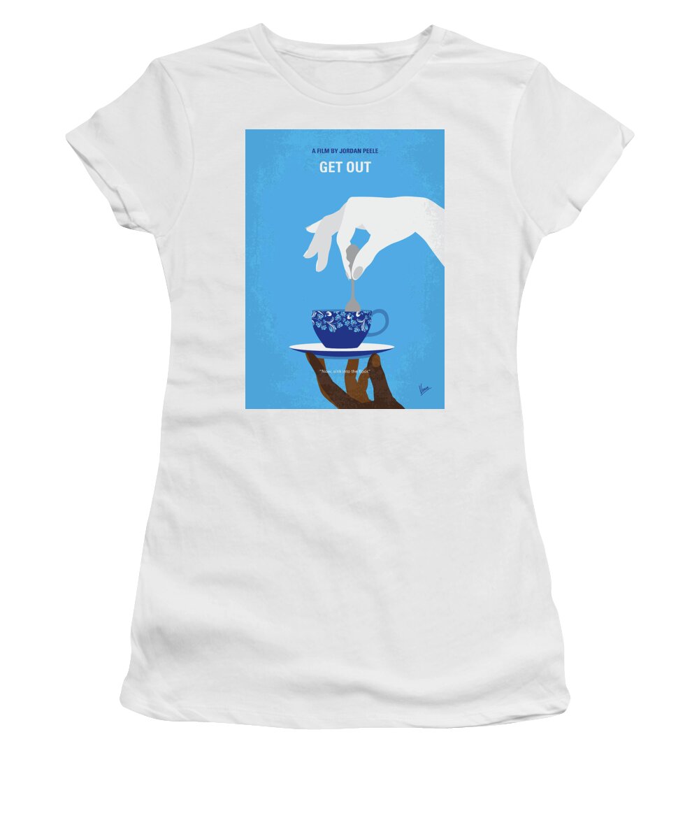 Get Out Women's T-Shirt featuring the digital art No1277 My Get Out minimal movie poster by Chungkong Art