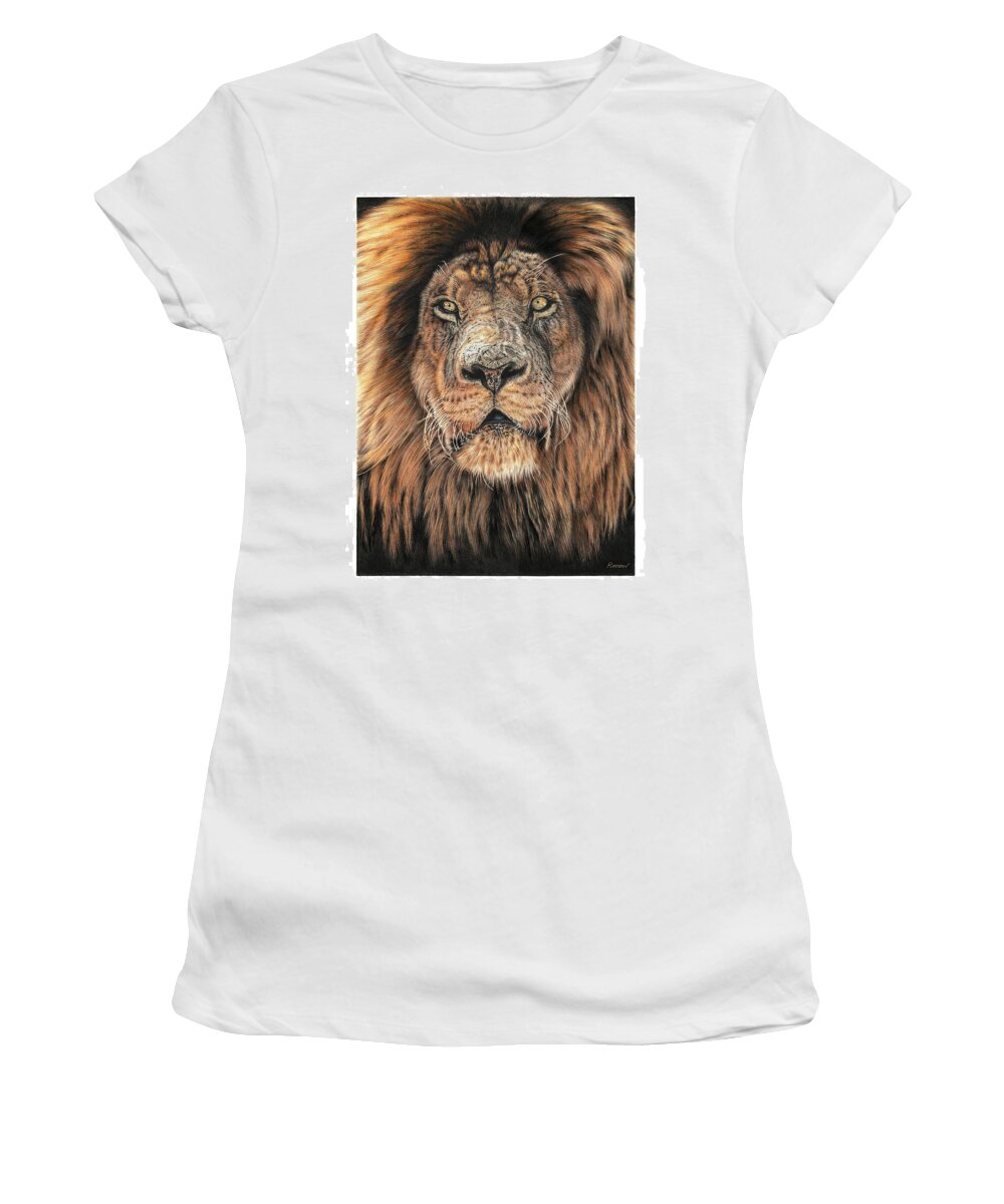 King Women's T-Shirt featuring the drawing Noble King by Casey 'Remrov' Vormer