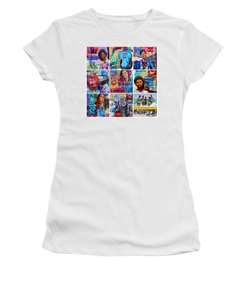  Women's T-Shirt featuring the painting Norfolk Republic Pieces by Clayton Singleton