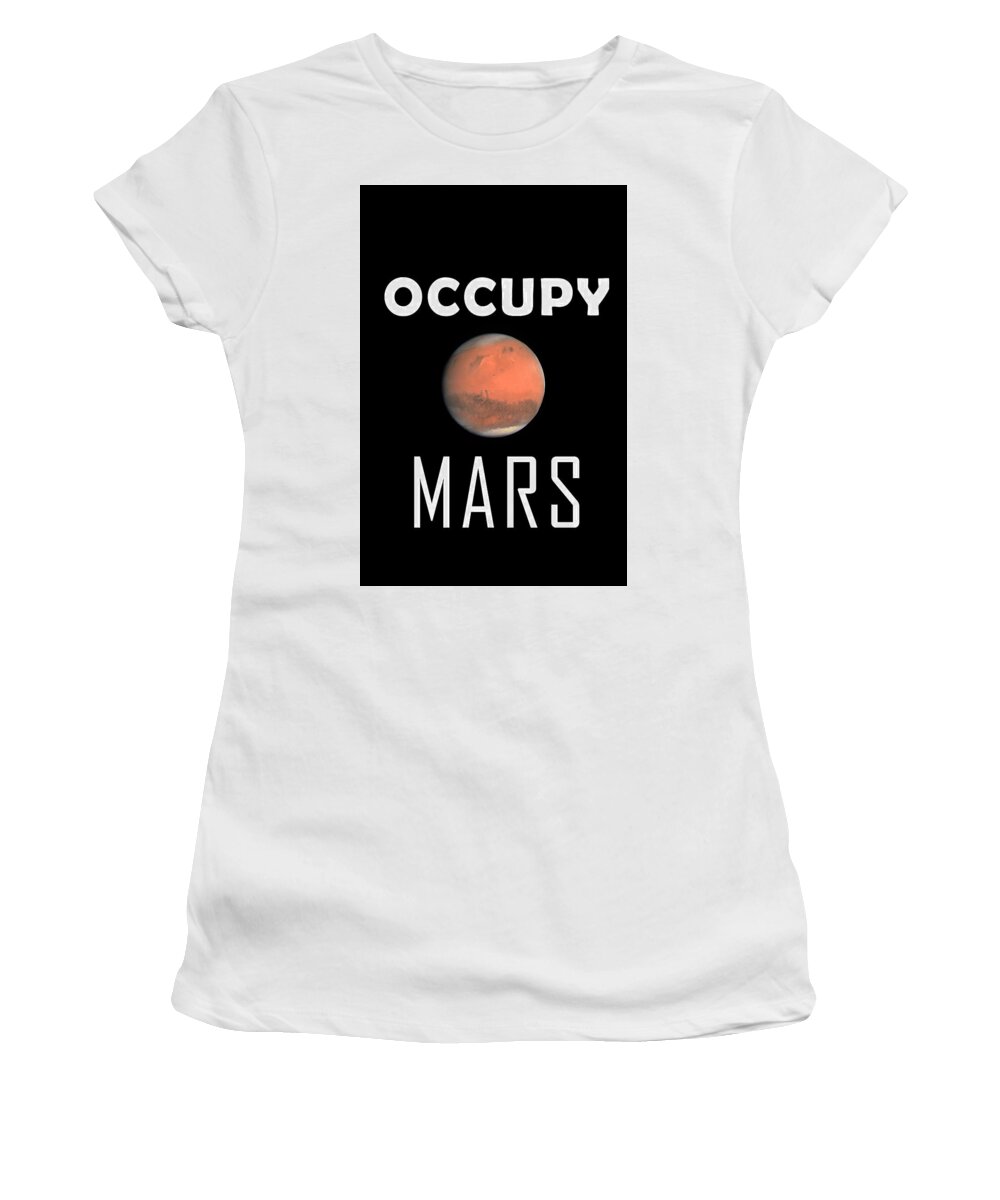 Occupy Mars Ca 2020 By Ahmet Asar Women's T-Shirt featuring the painting Occupy Mars ca 2020 by Ahmet Asar by Celestial Images