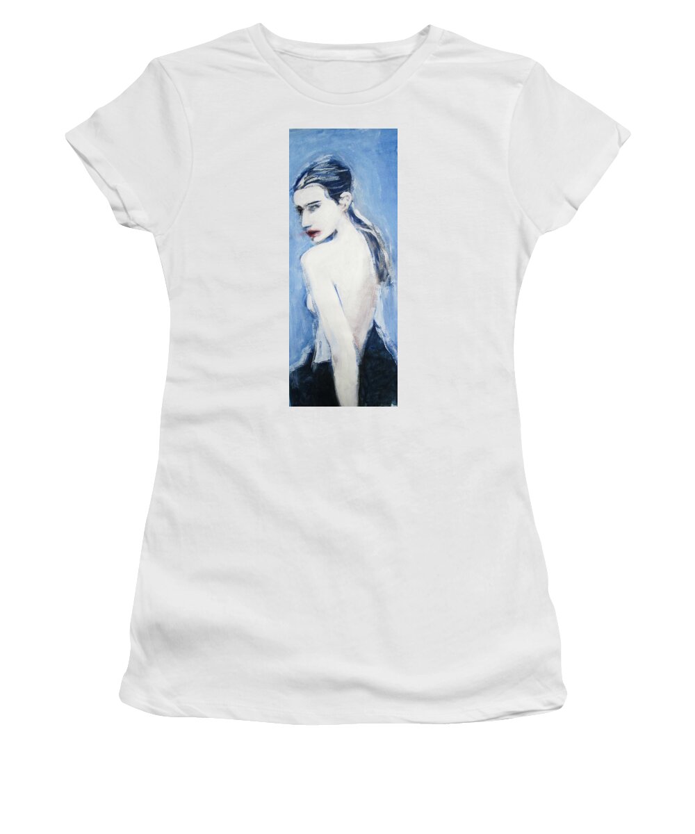 Portrait Art Women's T-Shirt featuring the painting Ode to Paolo Roversi by Jarko Aka Lui Grande