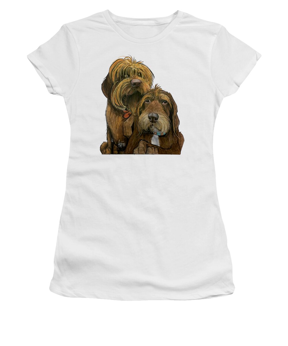 Odell Women's T-Shirt featuring the drawing Odell 5273 by Canine Caricatures By John LaFree