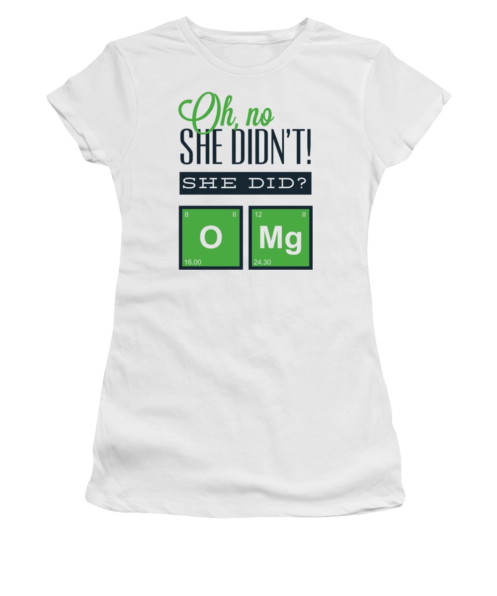 Periodic Table Women's T-Shirt featuring the digital art Oh No She Didnt She Did OMG by Jacob Zelazny