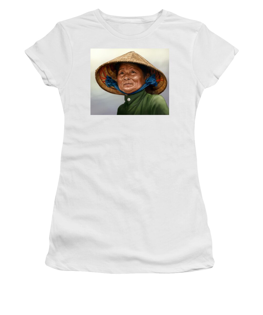 Old Lady Women's T-Shirt featuring the digital art Old lady by Darko B