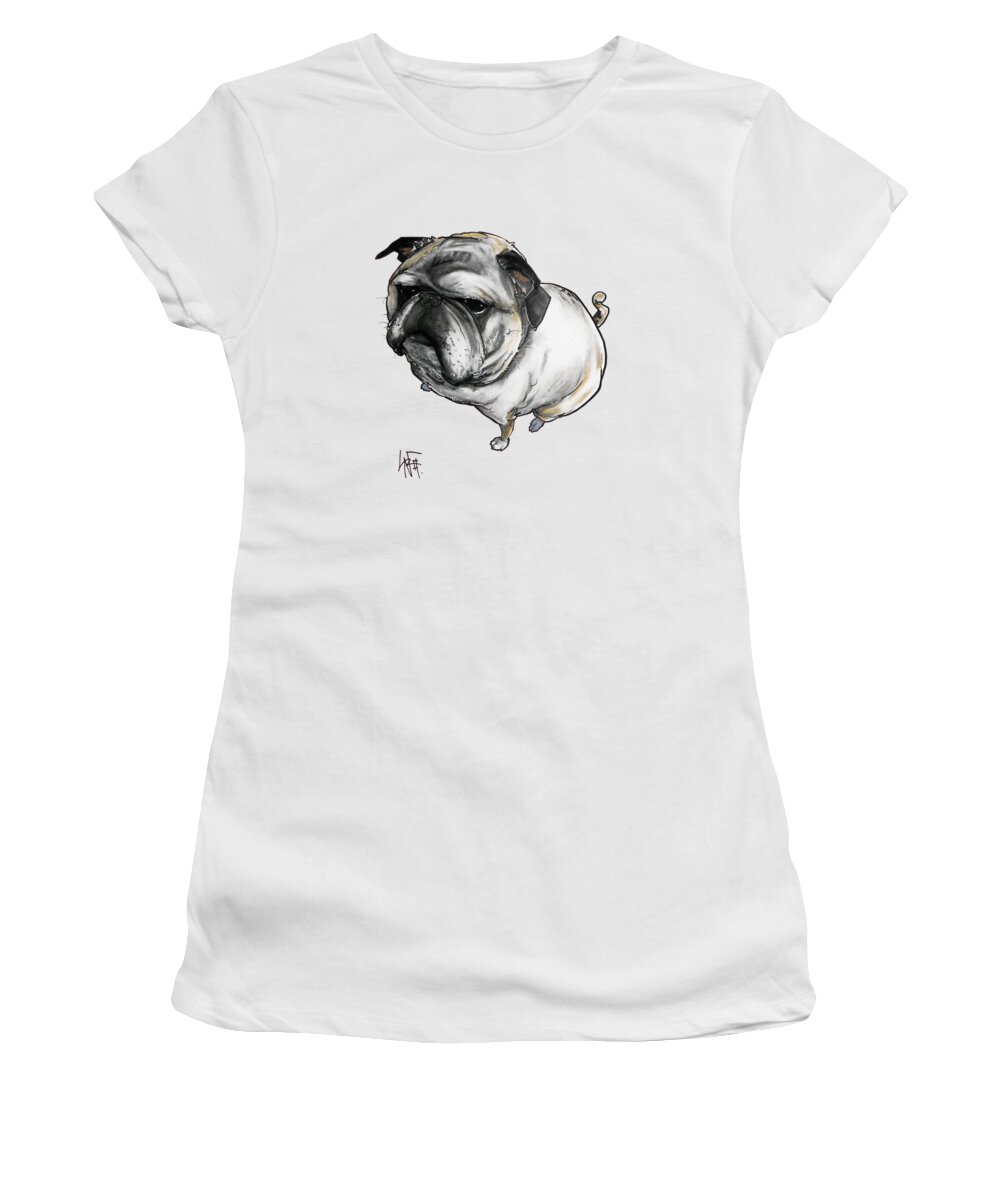 Pug Women's T-Shirt featuring the drawing Old Pug by Canine Caricatures By John LaFree