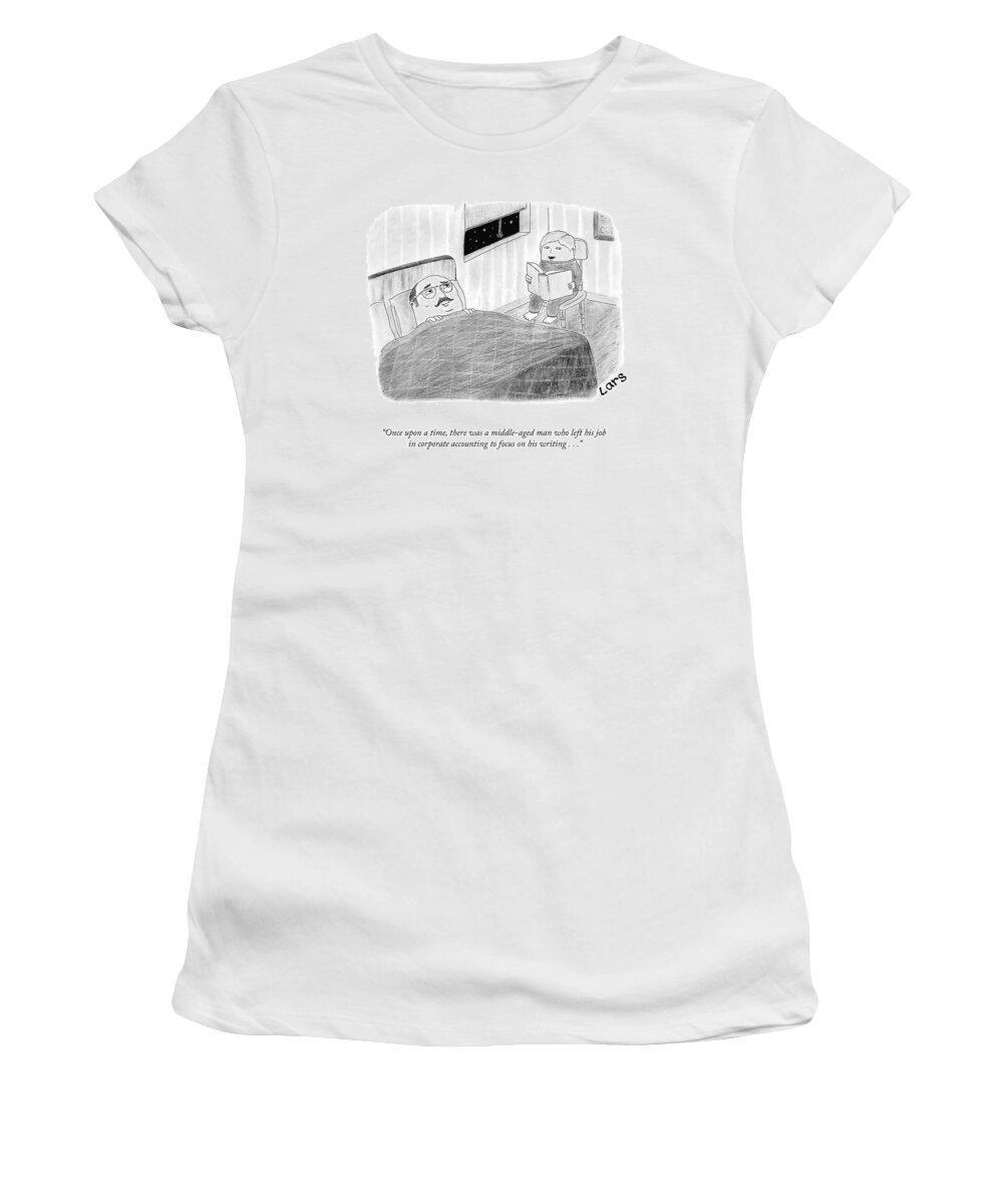 Once Upon A Time Women's T-Shirt featuring the drawing Once Upon A Time by Lars Kenseth