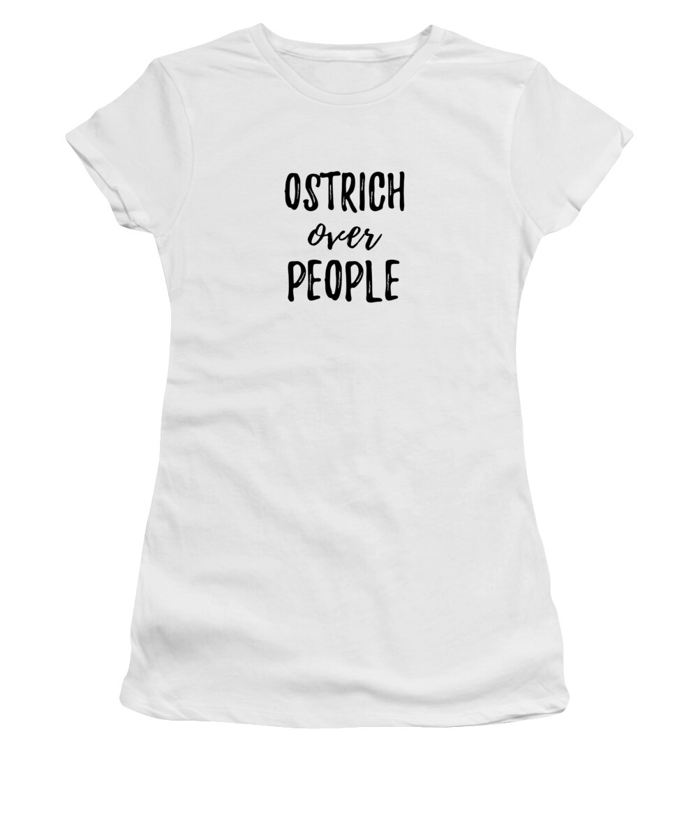Ostrich Women's T-Shirt featuring the digital art Ostrich Over People by Jeff Creation
